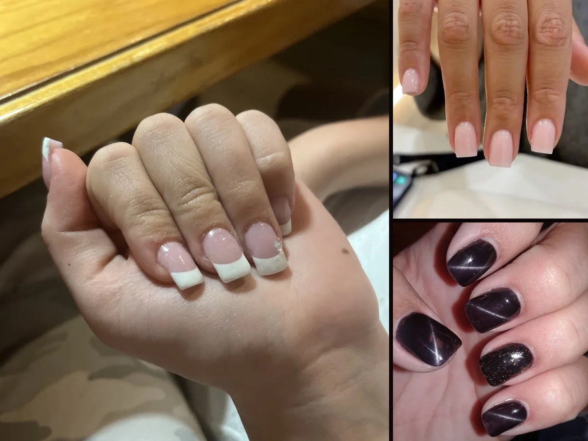 Salon seating for manicures and pedicures.